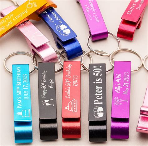 Personalized Birthday Favors Bottle Opener Keychains, Bulk Custom ...