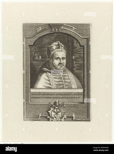 Portrait of Pope Paul V, Pieter de Jode (II), 1628 - 1670 print ...