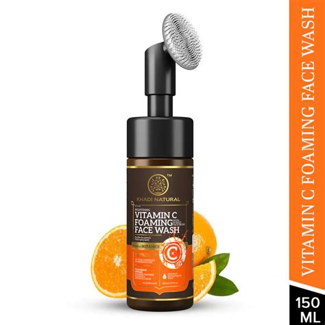 Khadi Natural Vitamin C Foaming Face Wash Within - Built Face Brush