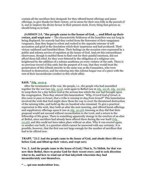 Judges 21 commentary | PDF