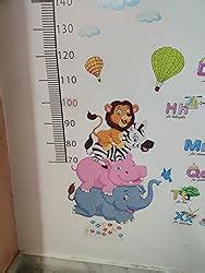 Decals Design 'Cartoon Height Scale wit Elephant Hippo Zebra and Lion ...