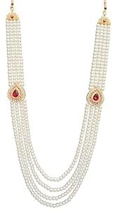 RAADHE CREATION® Moti Mala For Men Necklace groom Pearl Sherwani ...