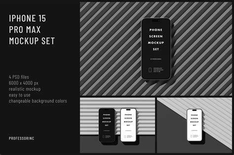 iPhone Mockup Set on Yellow Images Creative Store - 130015