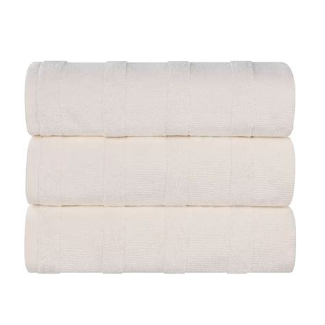 SUPERIOR Ribbed Turkish Cotton Solid Highly-Absorbent Bath Towels 3 ...