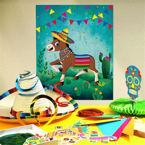 Pin The Tail On The Donkey Party Game, Mexican Donkey Game Poster Come ...