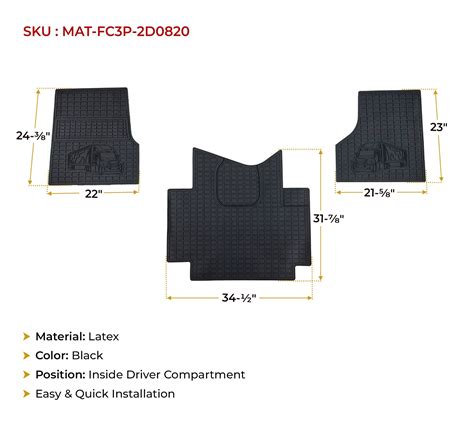 Semi Truck Floor Mats Fits Freightliner Cascadia 113 & 125 (2008-2020 ...