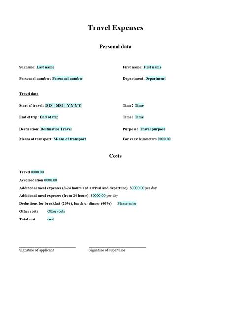 Image result for How to Fill Out Expense Report Form