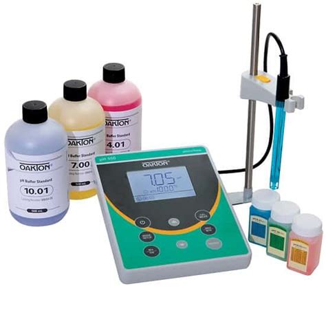 Oakton pH 550 Benchtop pH Meter Kit with Probe, Stand, and pH Buffers ...