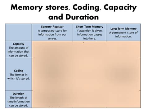 Image result for Coding Capacity and Duration of Memory