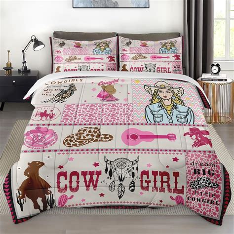Amazon.com: Pamnest Comforter Set Twin Size, Cowgirl Western Country ...