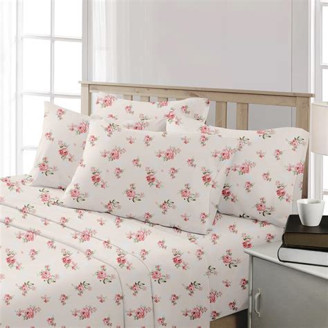 Amazon.com: BYSURE Rose Floral Printed Sheets Set 6 Pieces (Queen Size ...