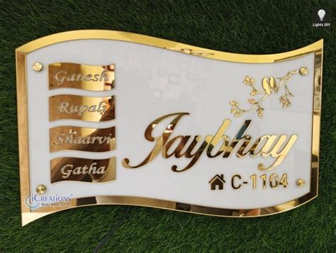 Buy Customized LED Name Plates in Acrylic with 3D Letters
