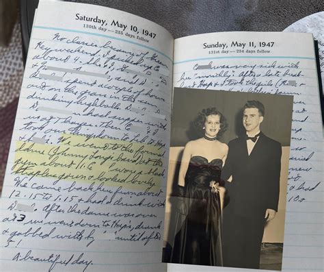 [1947] My dad's diary, describing a formal dance he and my mom went to ...