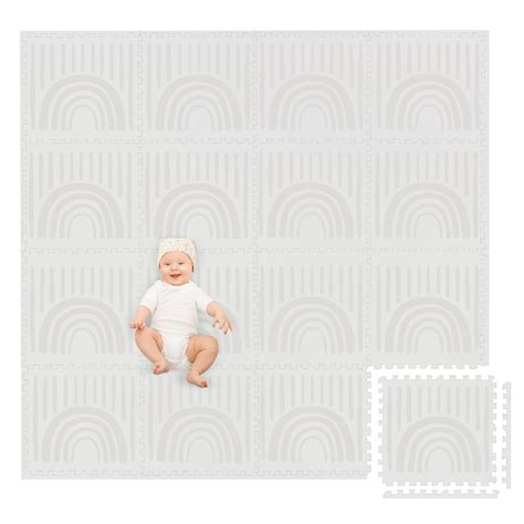 Play Platoon Non-Toxic Large Kids Play Mat, 16 Foam Mat Tiles 96 x 96 ...