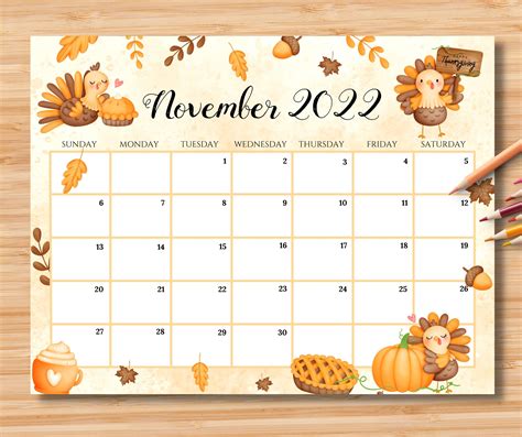 Printable november 2022 calendar monthly calendar 2022 – Artofit