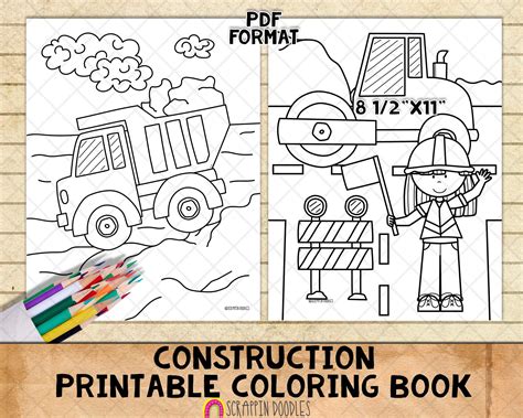 Construction Site Coloring Page