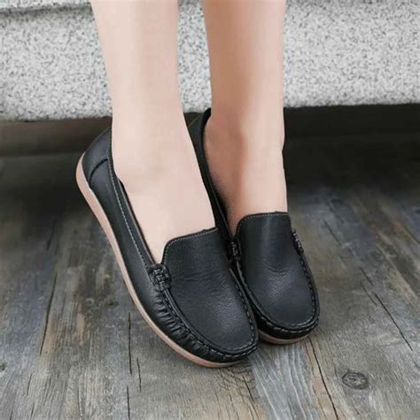 YOUYEDIAN Flat Shoes Women 2019 Spring Leather Ladies Loafers Shoes ...