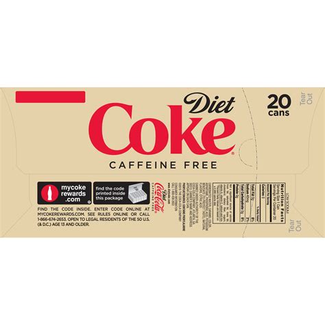 Diet Coke Caffeine-Free Diet Soda Soft Drinks 20 ct; 12 fl oz | Shipt