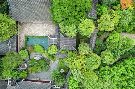 Aerial of Ancient traditional garden, Suzhou garden, in China. 27860247 ...