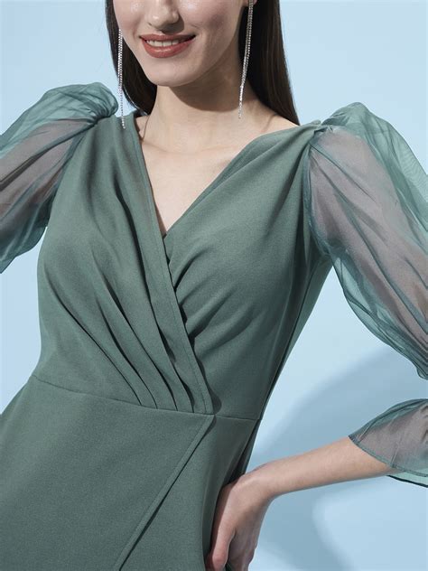 Athena V-Neck Puff Sleeves Wrap Dress – Athena Lifestyle