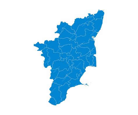 Premium Vector | Sky blue Color Tamil Nadu map Political and ...