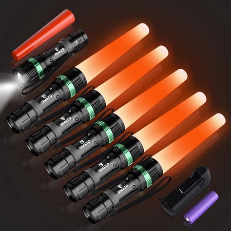 SIMAZO 6 Pack 11 Inch Rechargeable Traffic Wand, Small Traffic ...