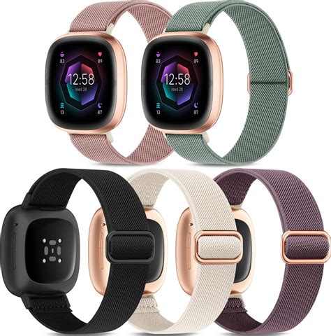 Higgs 5 Pack Straps Compatible with Fitbit Versa 4 Strap/Fitbit Versa 3 ...