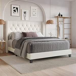 Custom Decor Fabric Upholstered King Size Bed with Button Tufted ...