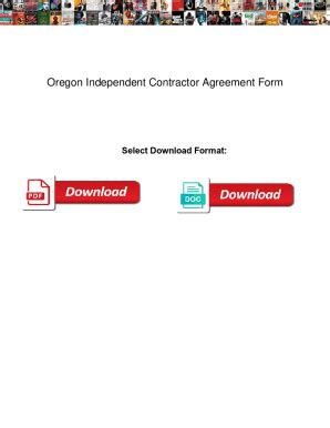 Fillable Online Oregon Independent Contractor Agreement Form. Oregon ...