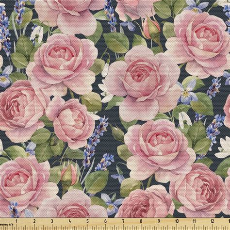 Floral Fabric by the Yard Upholstery, Repeating Pattern of Spring ...