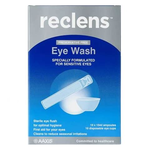 Reclens Saline Eye Wash 10 x 15ml with Eye Cups | Healthylife