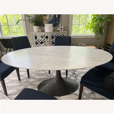 Restoration Hardware Aero Oval Marble Dining Table - AptDeco