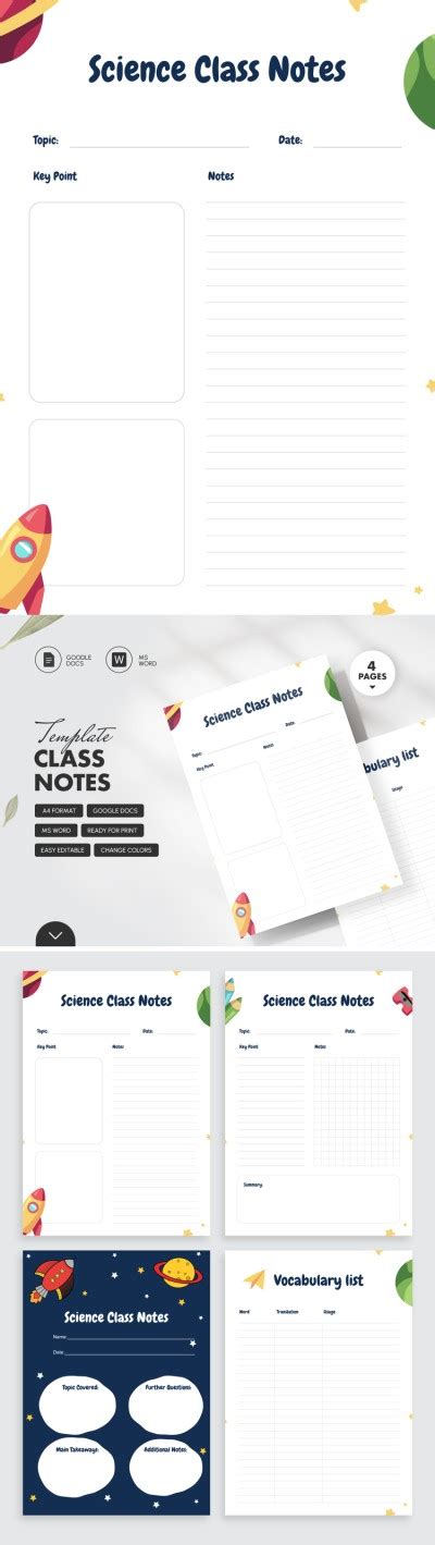 Science Notes Layout Template 的图像结果