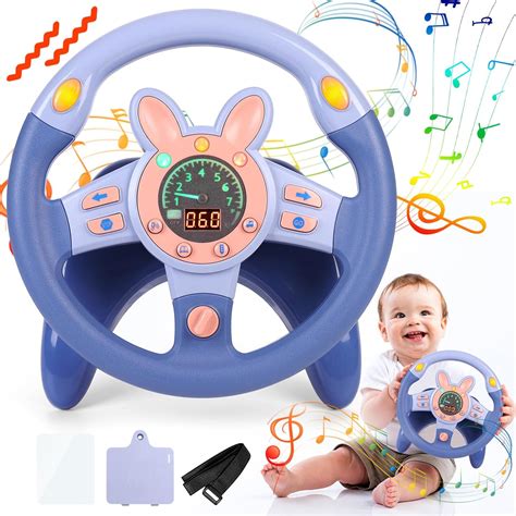 Steering Wheel Toy,Driving Steering Wheel Toy for Kids Backseat,Interactive Educational Learning ...