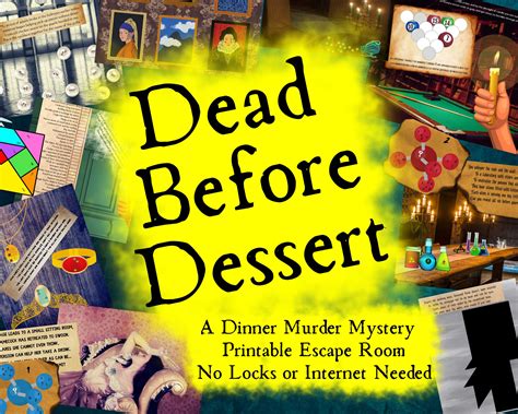 Dinner Murder Mystery Escape Room Game. Printable Adventure for Adults ...