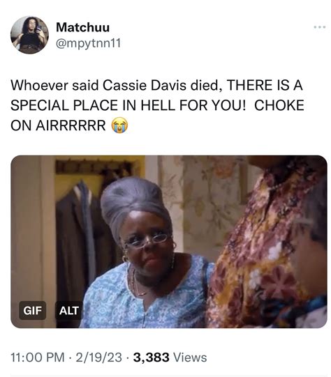 Tyler Perry Shuts Down Rumors That Actress Cassi Davis Passed Away ...