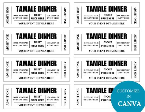 Dinner Ticket Template Printable Tickets Dinner Random Print Templates