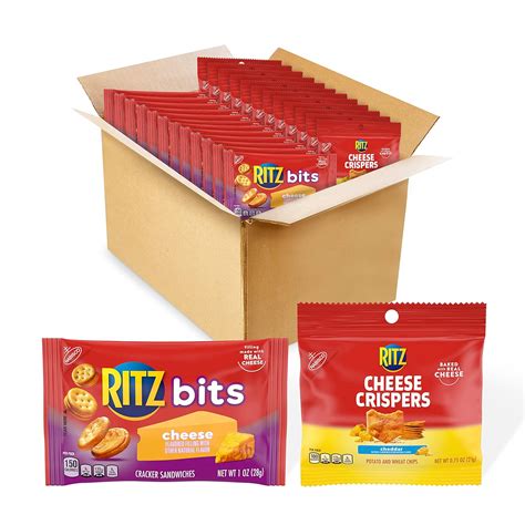 Buy RITZ Bits Cheese Crackers & RITZ Cheese Crispers Cheddar Chips ...