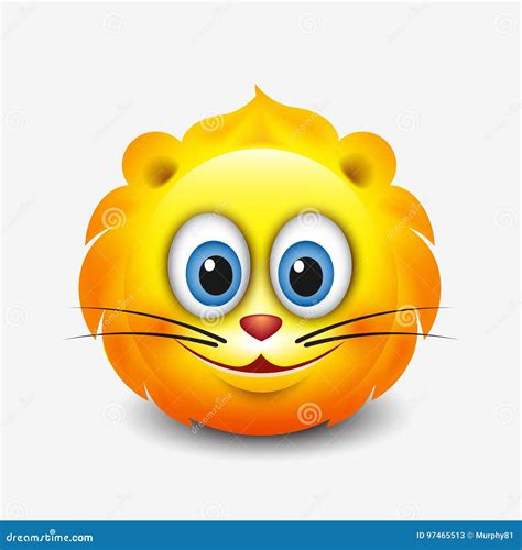 Cute Leo Emoticon, Emoji - Astrological Sign - Horoscope - Zodiac - Vector Illustration Stock ...