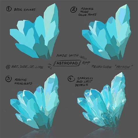 Ai 画矿石晶体 的图像结果