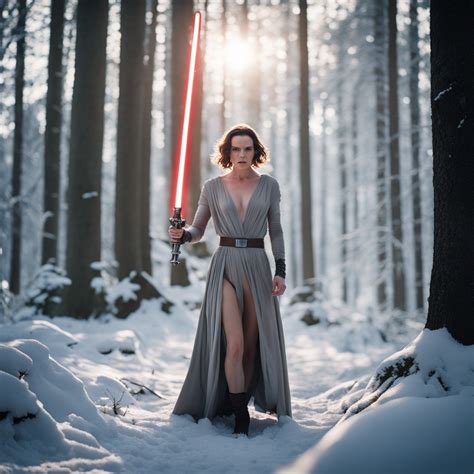 Daisy Ridley light saber in hand completely naked by ripmasters on ...