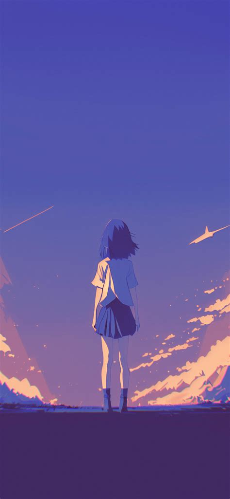 Girl and Sky Anime Aesthetic Wallpapers - Aesthetic Anime Walls