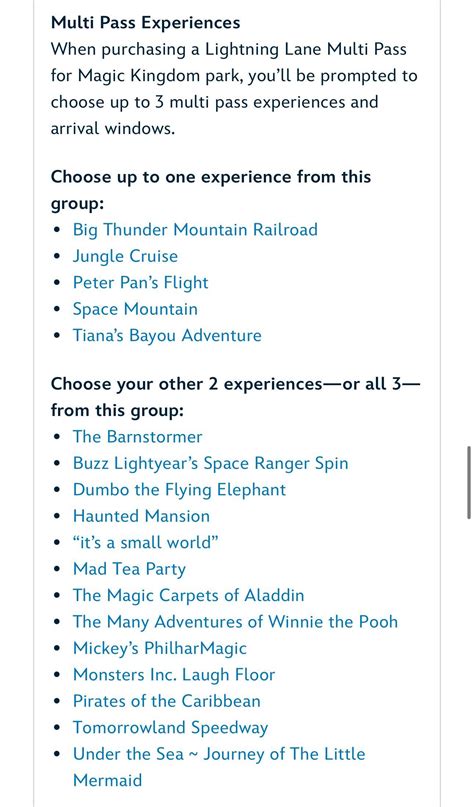 FULL LIST of Disney World Lightning Lane Multi Pass and Single Pass ...