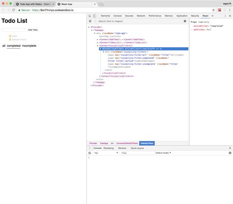 React Redux Tutorial 的图像结果