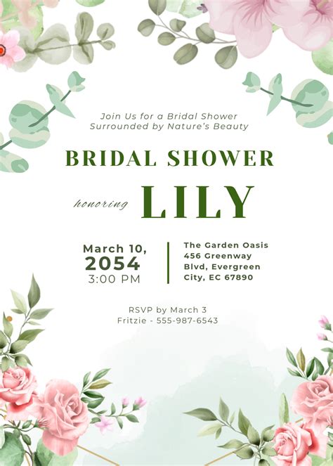 Free Bridal Shower Invitation Templates, Editable and Printable