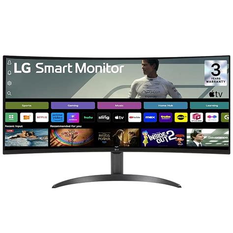 LG 34SR60QC 86.42cm (34in) Smart Curved (1800R) Monitor w/webOS ...