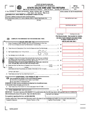 2008 Form SC DoR ST-3 - Blank Fillable Template | Fill Out, Print ...