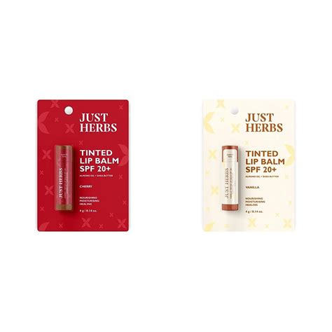 Just Herbs Tinted Lip Balm for Men and Women with SPF 20+ for Dark Lips ...