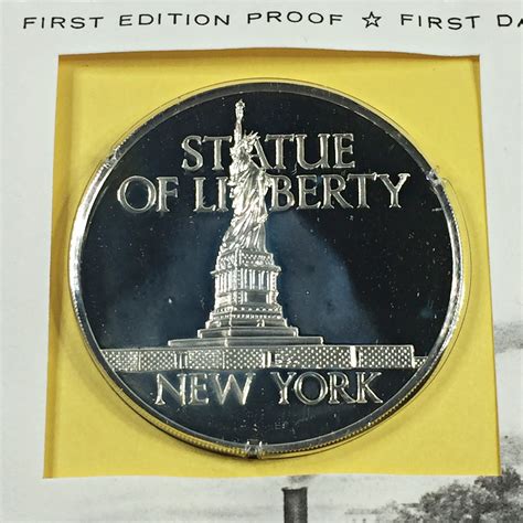 1972 Approx. 1oz Sterling Silver First Edition Proof Commemorative*Statue of Liberty, NY*FDC w ...