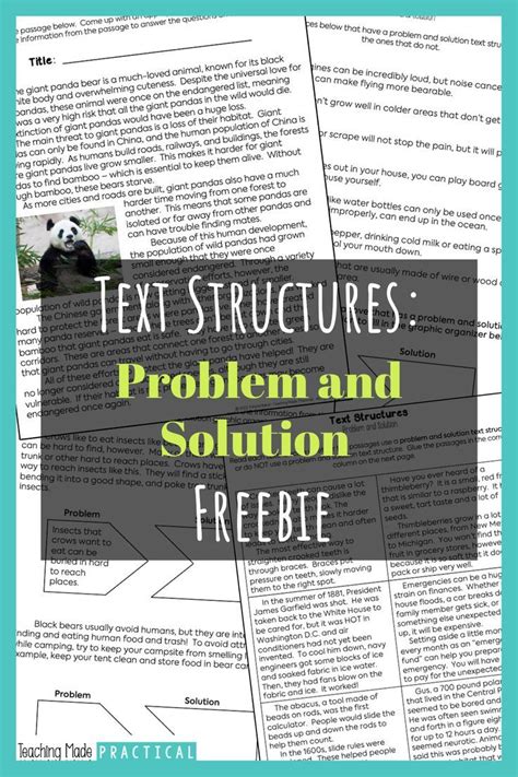 Image result for Problem and Solution Text Structure Worksheet